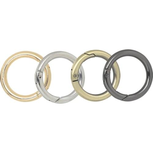 4Pcs Alloy Round Ring Circle Spring Snap DIY Keyring Hook Bag Buckle Connection Handbag Purse Parts Bag Accessories