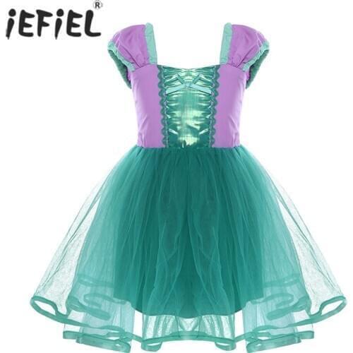 Girls Mermaid Tutu Fancy Dress Princess Birthday Party Dresses For Girls Halloween Cosplay Kids Mermaid Dress Up Costume 1-5Y