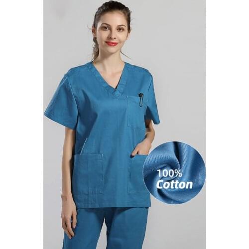 Women men medical uniform short/long sleeve Scrub set medical uniform for doctor suit overall work scrubs set медицинский костюм