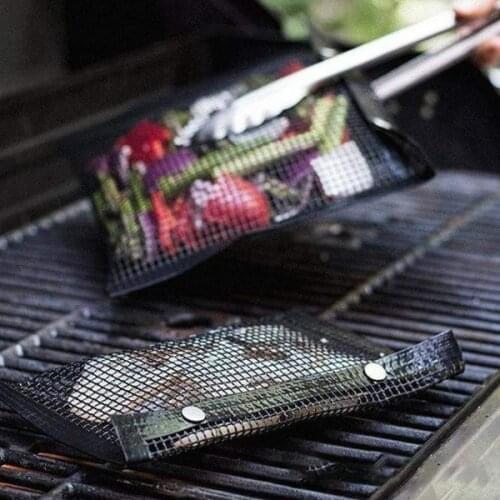 Reusable Non-stick BBQ Grill Mesh Bag Barbecue Baking Isolation Pad Outdoor Picnic Camping BBQ Kitchen Baking Tools