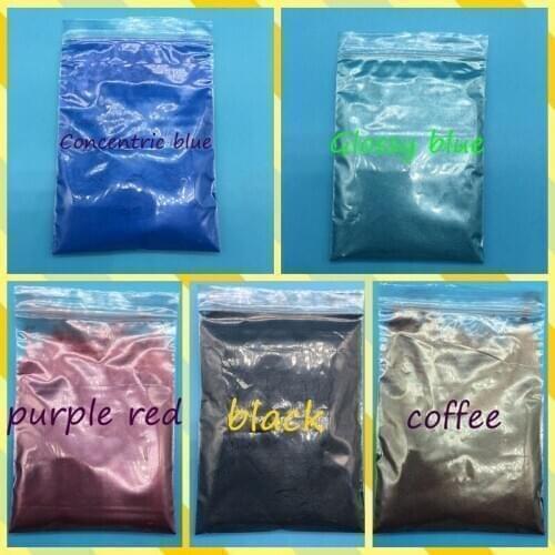 Mica powder pigment set 100g mix 5 packs for makeup eyeshadow nail art soap making purple red,concentric blue,coffee ect