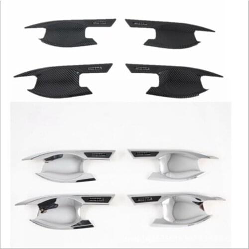 For Hyundai Mistra 2021+ Car Door Handle Bowl Cover Trim Styling Garnish Sticker ABS Carbon fiber