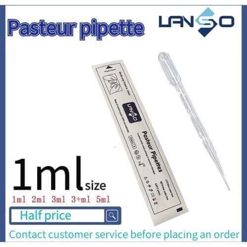1ml Pipette pasteurization pipette laboratory special disposable plastic dropper Dropper sterile PE material 120 pieces / box