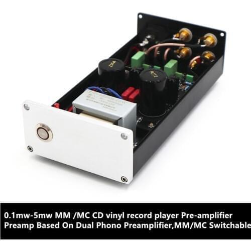 0.1mw-5mw MM /MC CD vinyl record player Pre-amplifier Preamp Based On Dual Phono Preamplifier,MM/MC Switchable