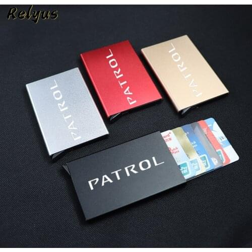 Anti-theft ID Credit Card Holder Men Women Porte Carte Thin Aluminium Wallets Pocket Case For Nissan Patrol Y60 Y61 Y62