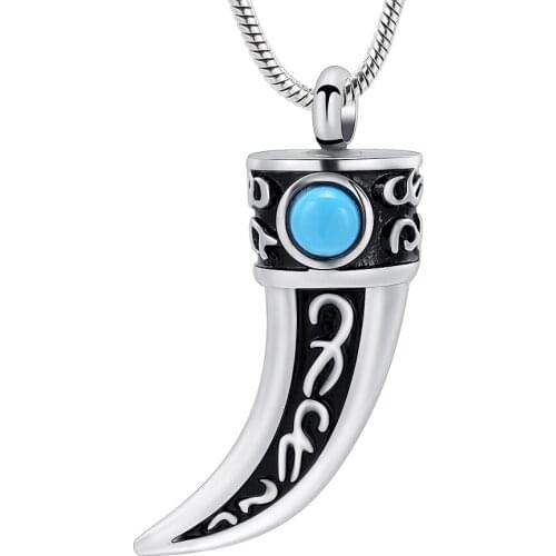 Retro Wolf Teeth Cremation Necklace for Ashes Stainless Steel Pendant Memorial Urn Jewelry Ashes Holder