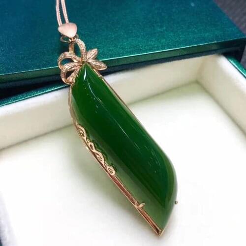 S925 silver inlay and Tianbi jade clavicle chain style fashion, beautiful and generous2950