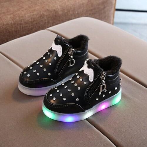 Glowing Sneakers 2021 New Breathable Air Sport Shoes Pu Leather Shoes For Boys Girls Light Up Shoes Luminous Sneakers Size 21-30