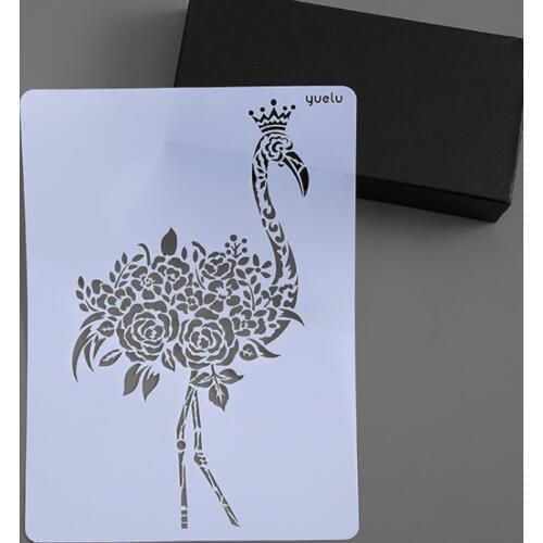 Flamingo Stencils Drawing Template DIY Scrapbooking Photo Album Decorative Bullet Journal Stencils Template Painting Reusable