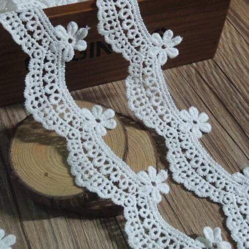 3Y Soluble Cotton Flower Embroidered Fabric Lace Trim Ribbon Handmade DIY Sewing Craft For Costume Hat Decoration