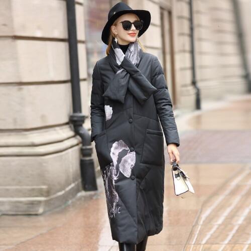 Genuine Leather Jacket Women Sheepskin Duck Down Winter Coat Women Korean Print Womens Clothing Chaqueta Mujer SM567-308 YY809