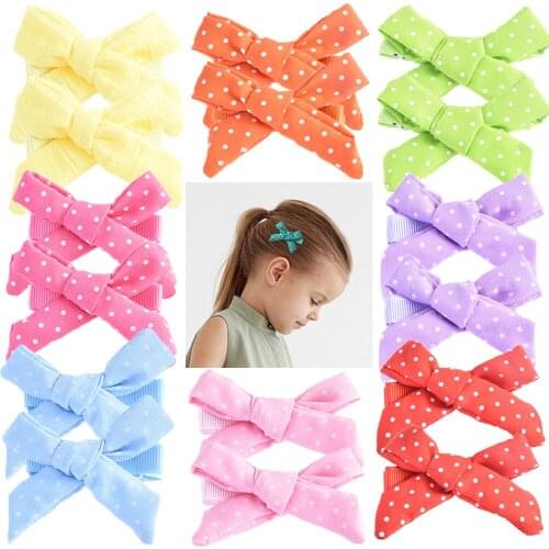 1 Set Baby Girls Cute Striped Plaid Bow Flower Scrunchies Rubber Bands Hairpins Children Soft Hair Clips Kids Hair Accessories