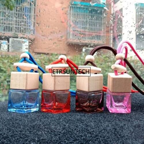 100pcs 8ml Glass Refillable Car Fragrance Perfume Air Freshener Hanging Bottle Car Perfume Empty Bottles F2256