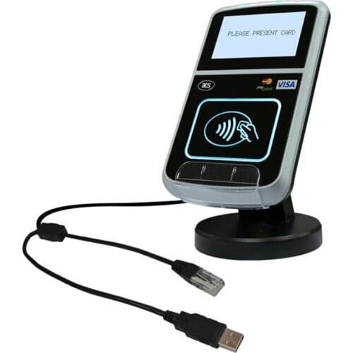 13.56MHZ USB +RJ45 Interface ACR123U Intelligent Contactless reader With LCD reader rfid duplicator