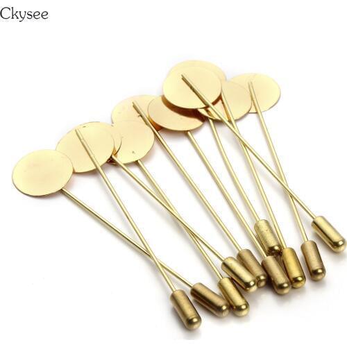 20pcs/Lot Brooch Pin 7.3cm DIY Long Brooch Buckle Flat Pade Brooch Base Lapel Pin Jewelry Making For Women Accessories
