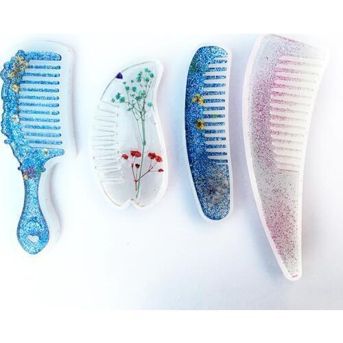 4pcs/set Silicone Resin Molds Comb Fondant Cake Topper Decoration Baking Tools