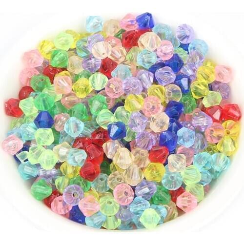1000Pcs Acrylic Mix Colors Cuspidate Round Loose Spacer Beads for Jewelry Making For Needlework Beads DIY Bracelet 5x5 MM