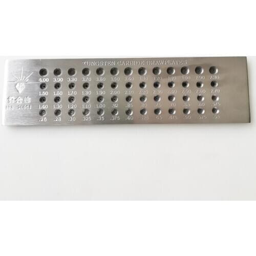 52 Hole 0.26-4mm Tungsten Garbide DrawplatesS Round Drawing Board Gold Dnd Silver Wire Drawing BoardGold Jewelry Tool