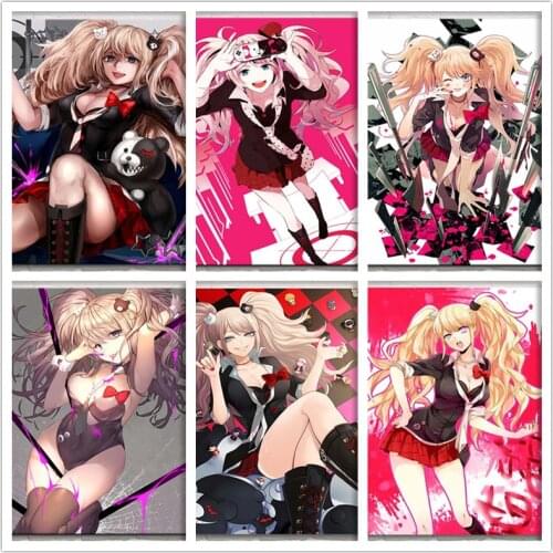 Diamond Painting Desperate Girl Junko Enoshima Anime DIY Diamond Embroidery Cross Stitch Mosaic Handmade Living Girl Room Decor