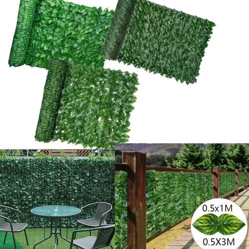 0.5x3M BalconyArtificial Leaf Garden Fence Screening Roll UV Fade Protected Privacy Artificial FenceWallLandscaping Ivy Backyard