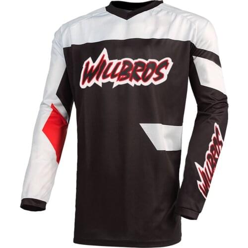 Free Shipping Motocross Enduro Element Jersey MTB Bike Racewear Long Sleeve Willbros Motor Black White Summer T-shirt Mens