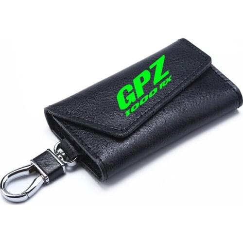 3D cowhide Key key case Holder Chain Collection Keychain for Kawasaki GPZ 1000RX GPZ1000RX Logo Motorcycle Badge Keyring