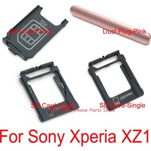 Dual / Single Micro SD Card SIM Card Tray Holder Slot Dust Plug SD SIM Port Cover For Sony Xperia XZ1 G8341 G8342 SOV36 SO-01K
