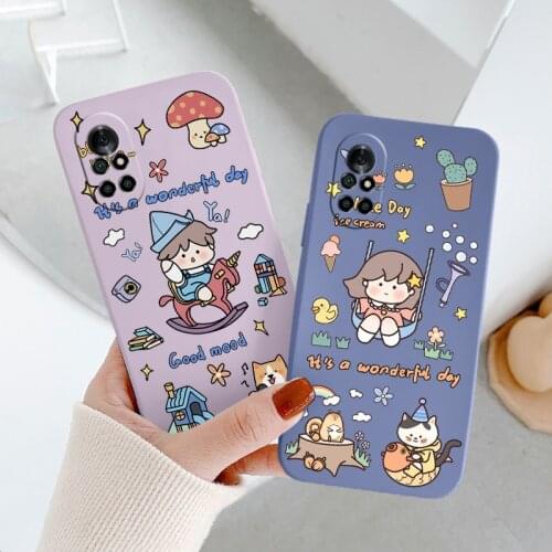 Boy At Play Liquid Silicone Case For Huawei Nova 8 7 Pro SE 6 SE 5 Pro 5Z 5I 5Ipro 5T 4 4E Ultra Thin Soft Phone Cover Case