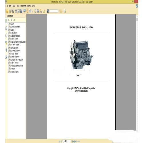 Detroit Diesel MBE 900 Training Center Support Documentation