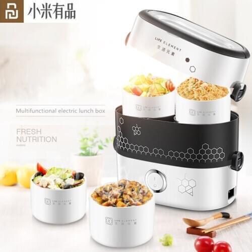 Youpin Electric Lunch Box Portable Steam Circulation Heating Separate 4 Bowls 1.5L Two Layers Meal Thermal Heating Lunch Box