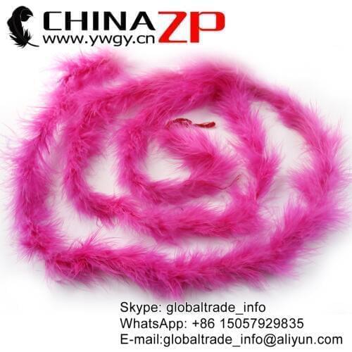 CHINAZP Factory Retail and Wholesale 20yards/lot 10G Good Quality Dyed Hot Pink Turkey Marabou Feather Boas