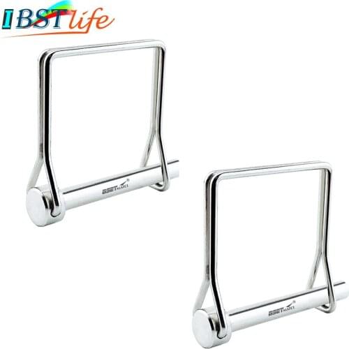 2PCS SS 316 Square Shaft Locking Lock Pin Safety Coupler Pin Retainer Farm Trailers Wagons Lawn Garden Auto Car Trailer