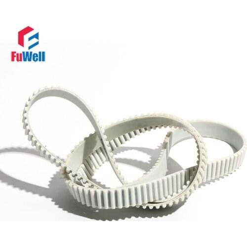 HTD5M PU Timing Pulley Belt White Polyurethane Transmission Belt 15/20/25/30mm Width 1375/1400/1410/1425mm Closed Loop Gear Belt