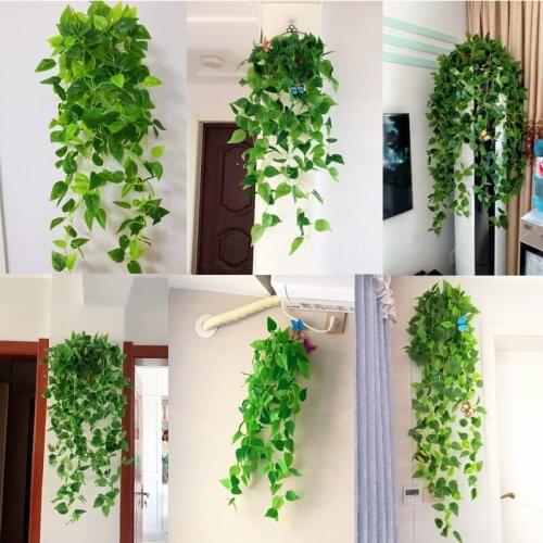 Artificial Green RoseWall Decoration False Flower Vine Hanging Basket Family Party Wedding Garden Decoration