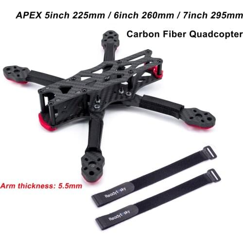 5inch 225mm / 6inch 260mm / 7inch 295mm Carbon Fiber Quadcopter Frame 5.5mm Arm Kit For APEX FPV Freestyle RC Racing Drone