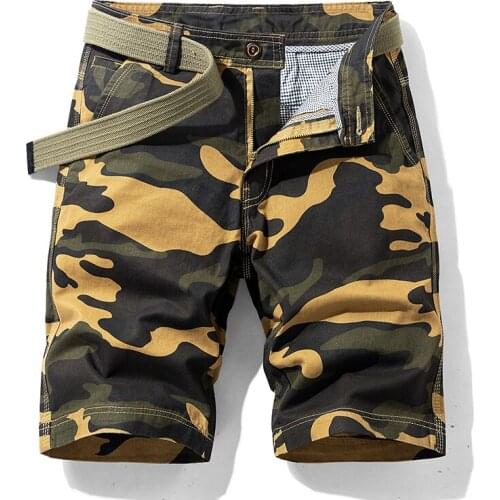 TEHEZAD 2021New Summer Cotton Overalls Shorts Mens Fashion Casual Shorts Camouflage Work Shorts Youth Multi-Pocket Beach Shorts