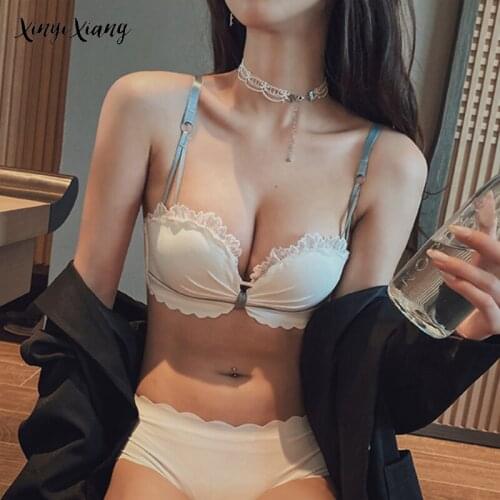 Bralette Set Sexy Lace Women Underwear Push Up Bra And Penties Wireless Beautiful Back Breathable Lingerie Set For Women