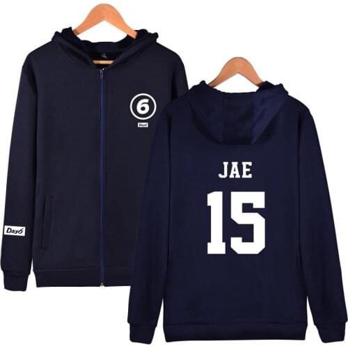 KPOP Day6 Hoodies Winter Sweatshirt Streetwear Zipper Hoodie Sweatshirts Korean Day 6 Fan Support Harajuku Jacket Coat Clothes