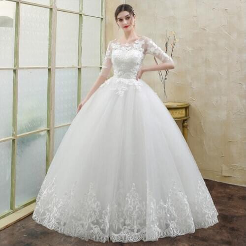 Beautiful Autumn New 2021 Wedding Dresses for Women Ivory appliques свадебное платье Plus Size Vestidos De Noiva Robe De Mariage