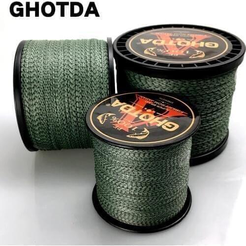 GHOTDA 8 Strands 100M 300M 500M 1000M PE Braided Fishing Line Camouflage Saltwater Fishing Wire Super Strong 22LB-78LB