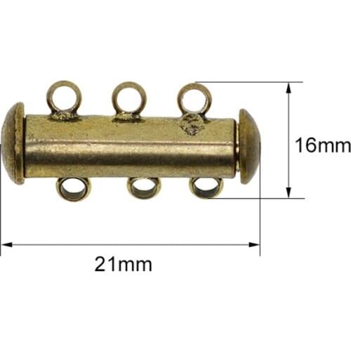 10pcs Bronze Multi Strand Magnetic Tube Bar Slide Lock Clasp For Bracelet