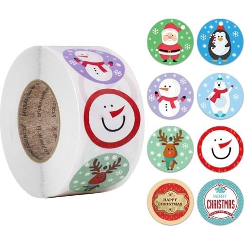 500pcs Christmas Decoration Floral Thank You Stickers Happy Holiday Sticker for Wedding Decoration Party Decoration Stickers