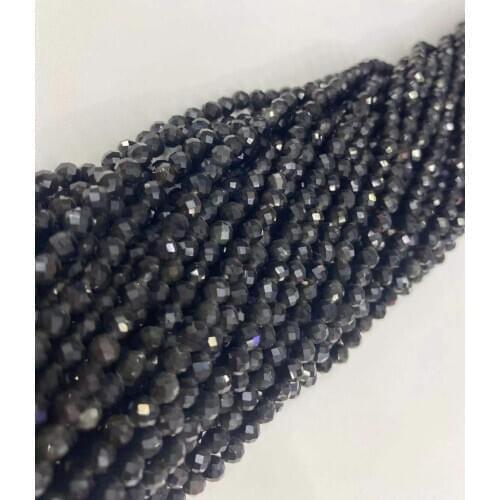 AAAA natural stone blue stone cutting surface 2mm / 3mm / 4mm stone jewelry DIY boutique 38cm