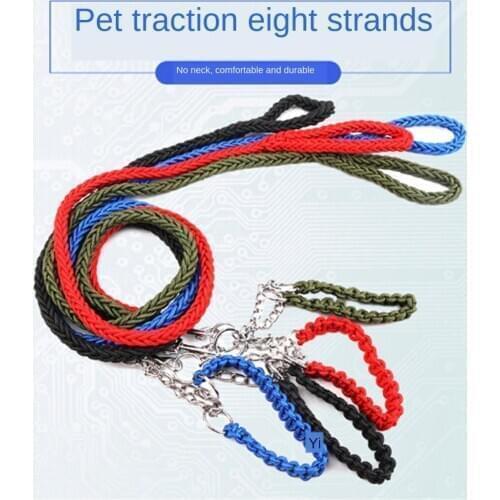 Large Dogs Nylon Dog Leash Double Colors Canvas Double Row Adjustable Dog Collar For Medium Large Dogs 120cm