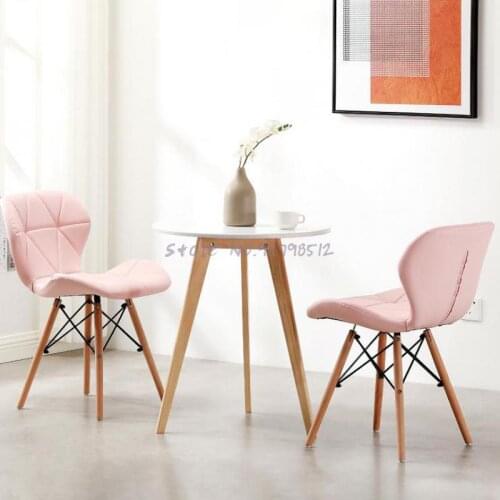 Nordic desk chair bedroom backrest makeup chair study simple computer chair household solid wood leisure dining chair