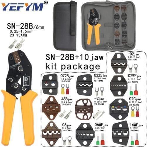 Crimping pliers for TAB 2.8 4.8 6.3/C3 XH2.54 3.96 2510/tube/non insulation terminals SN-28B 10 jaws electrical clamp kit tools