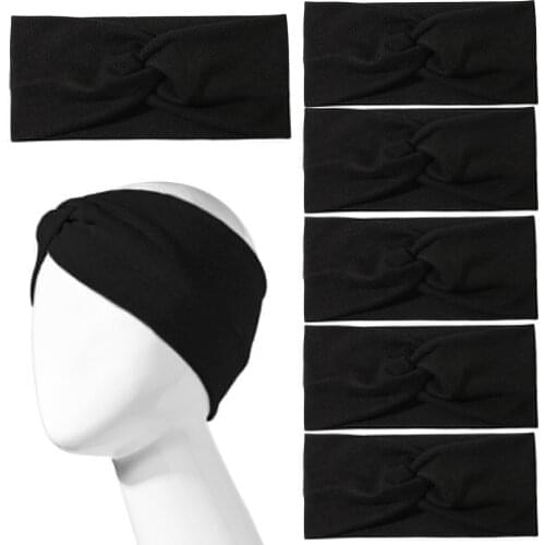 Solid Color Twisted Headbands Boho Turban Wide Headbands For Women Girls Soft Elastic Scrunchie Hair Ties Yoga Headband GIft