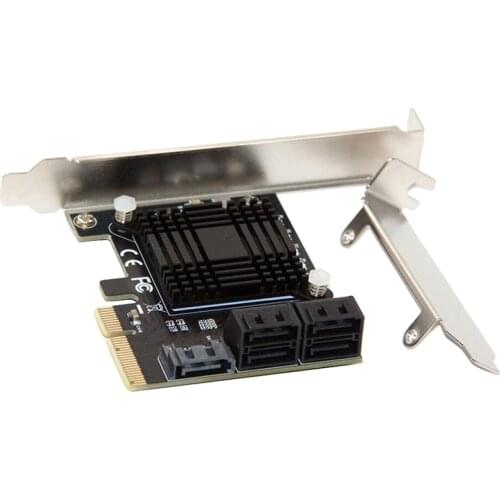 PCIE to 5-Port SATA3.0 Expansion Card Computer Chassis Adapter Card JMB585 Chip