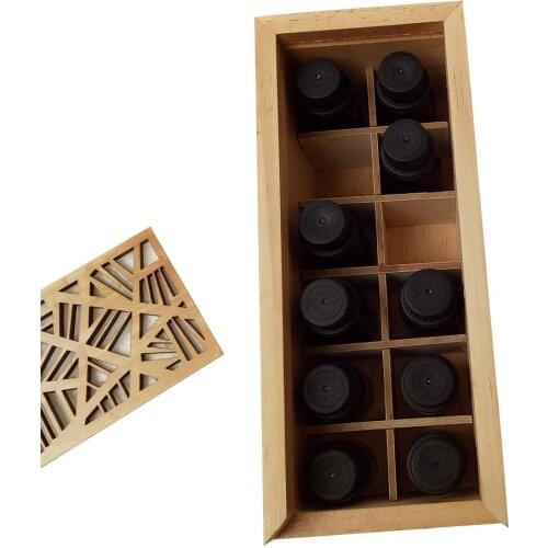 Hollow out Wooden Essential Oil Storage Box Solid Wood Case Holder Large Capacity Aromatherapy Essential Oil Bottle Organizer