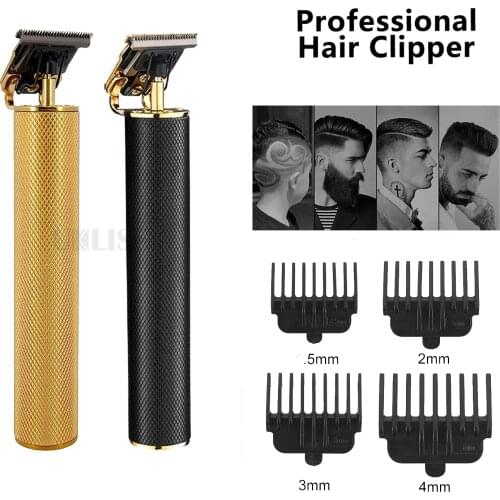 Professional Hair Clipper T-Blade Electric Hair Trimmer Shaver for Men Barber Zero Gapped Razor Shaving Machine Hair Cutting Set